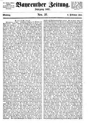 Bayreuther Zeitung Montag 6. Februar 1854