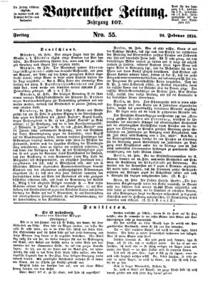 Bayreuther Zeitung Freitag 24. Februar 1854
