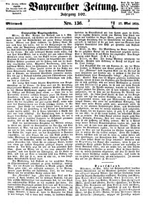 Bayreuther Zeitung Mittwoch 17. Mai 1854