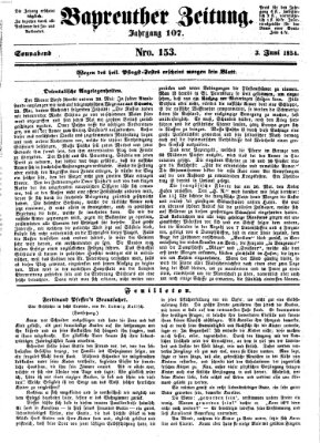Bayreuther Zeitung Samstag 3. Juni 1854