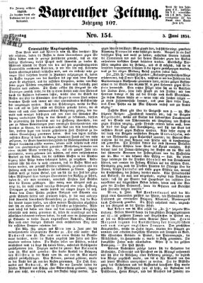 Bayreuther Zeitung Montag 5. Juni 1854