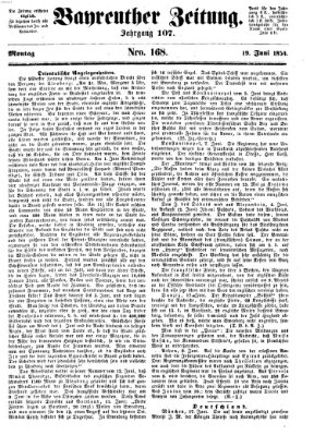 Bayreuther Zeitung Montag 19. Juni 1854