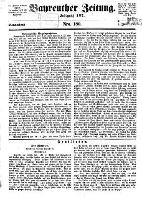Bayreuther Zeitung Samstag 1. Juli 1854