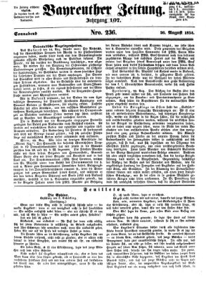 Bayreuther Zeitung Samstag 26. August 1854
