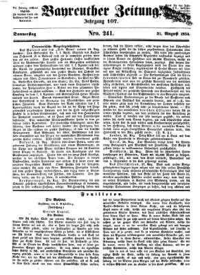 Bayreuther Zeitung Donnerstag 31. August 1854
