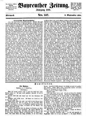 Bayreuther Zeitung Mittwoch 6. September 1854