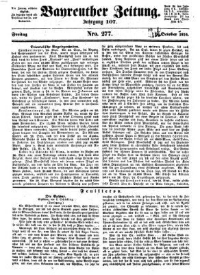 Bayreuther Zeitung Freitag 6. Oktober 1854