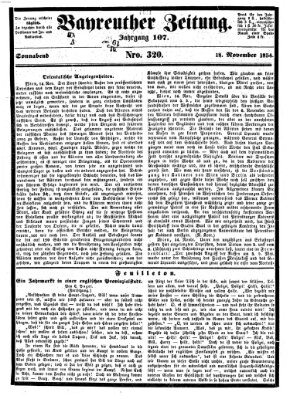 Bayreuther Zeitung Samstag 18. November 1854