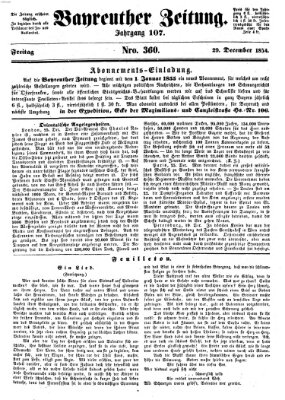 Bayreuther Zeitung Freitag 29. Dezember 1854