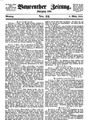 Bayreuther Zeitung Montag 5. März 1855