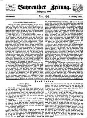 Bayreuther Zeitung Mittwoch 7. März 1855