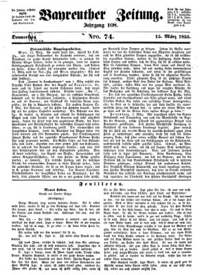 Bayreuther Zeitung Donnerstag 15. März 1855