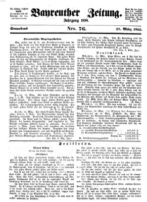 Bayreuther Zeitung Samstag 17. März 1855