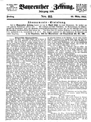Bayreuther Zeitung Freitag 23. März 1855