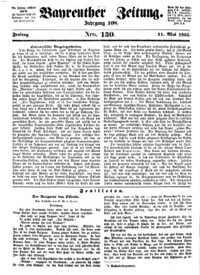 Bayreuther Zeitung Freitag 11. Mai 1855