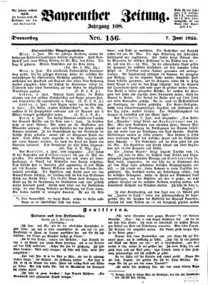 Bayreuther Zeitung Donnerstag 7. Juni 1855