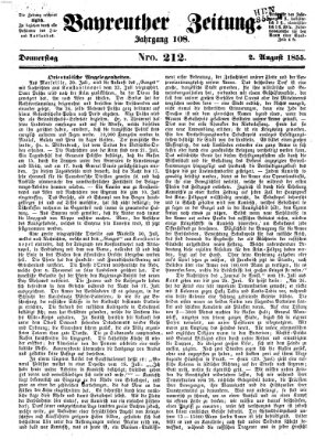Bayreuther Zeitung Donnerstag 2. August 1855