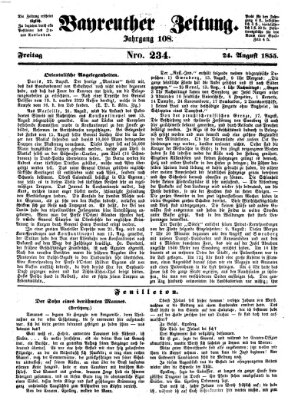Bayreuther Zeitung Freitag 24. August 1855