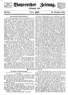 Bayreuther Zeitung Freitag 26. Oktober 1855