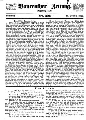 Bayreuther Zeitung Mittwoch 31. Oktober 1855