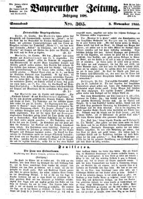 Bayreuther Zeitung Samstag 3. November 1855