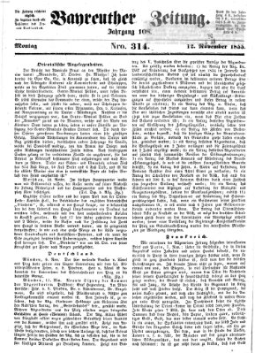 Bayreuther Zeitung Montag 12. November 1855