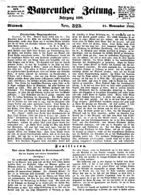 Bayreuther Zeitung Mittwoch 21. November 1855