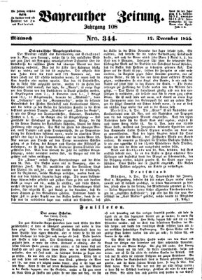Bayreuther Zeitung Mittwoch 12. Dezember 1855