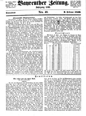 Bayreuther Zeitung Samstag 9. Februar 1856