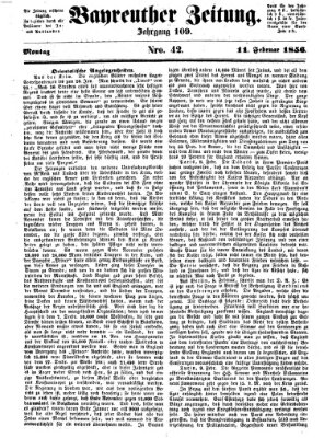 Bayreuther Zeitung Montag 11. Februar 1856