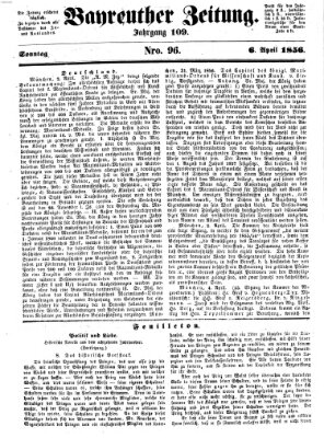 Bayreuther Zeitung Sonntag 6. April 1856