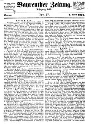Bayreuther Zeitung Montag 7. April 1856