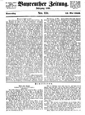 Bayreuther Zeitung Donnerstag 15. Mai 1856
