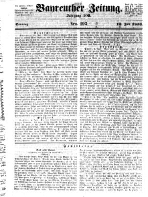 Bayreuther Zeitung Sonntag 13. Juli 1856