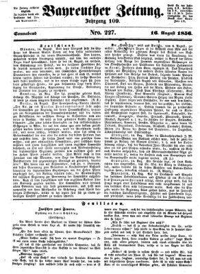 Bayreuther Zeitung Samstag 16. August 1856