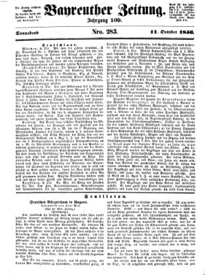 Bayreuther Zeitung Samstag 11. Oktober 1856