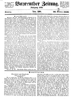 Bayreuther Zeitung Sonntag 26. Oktober 1856