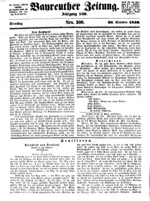 Bayreuther Zeitung Dienstag 28. Oktober 1856