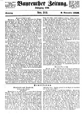Bayreuther Zeitung Sonntag 9. November 1856