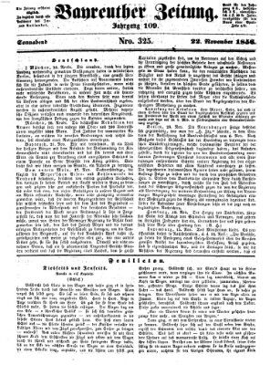 Bayreuther Zeitung Samstag 22. November 1856