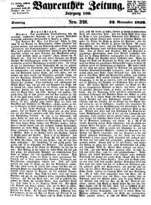 Bayreuther Zeitung Sonntag 23. November 1856