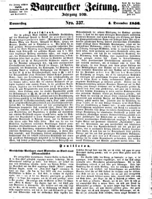 Bayreuther Zeitung Donnerstag 4. Dezember 1856