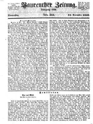 Bayreuther Zeitung Donnerstag 11. Dezember 1856