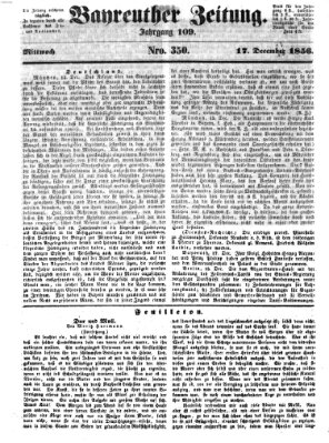 Bayreuther Zeitung Mittwoch 17. Dezember 1856