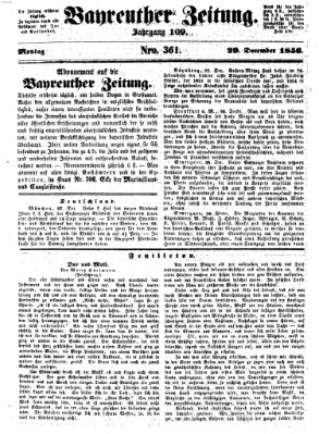 Bayreuther Zeitung Montag 29. Dezember 1856