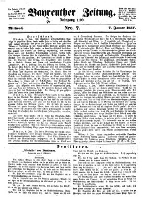 Bayreuther Zeitung Mittwoch 7. Januar 1857