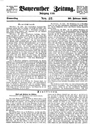 Bayreuther Zeitung Donnerstag 26. Februar 1857
