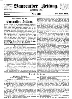 Bayreuther Zeitung Freitag 27. März 1857