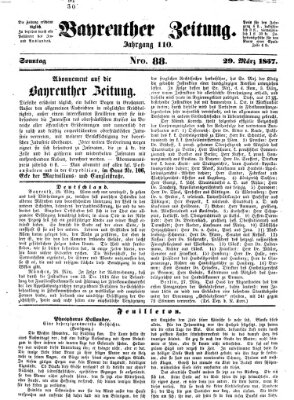 Bayreuther Zeitung Sonntag 29. März 1857