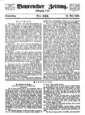 Bayreuther Zeitung Donnerstag 14. Mai 1857